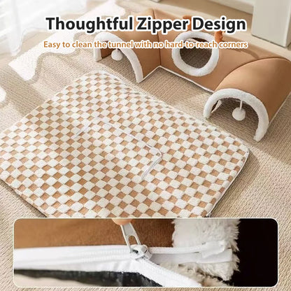 Cat Bed Tunnel Cat Play Tunnel Warm Shelter Tent House Toys for Dog Pet Animal Indoor Outdoor Wall-Corner Games Outside