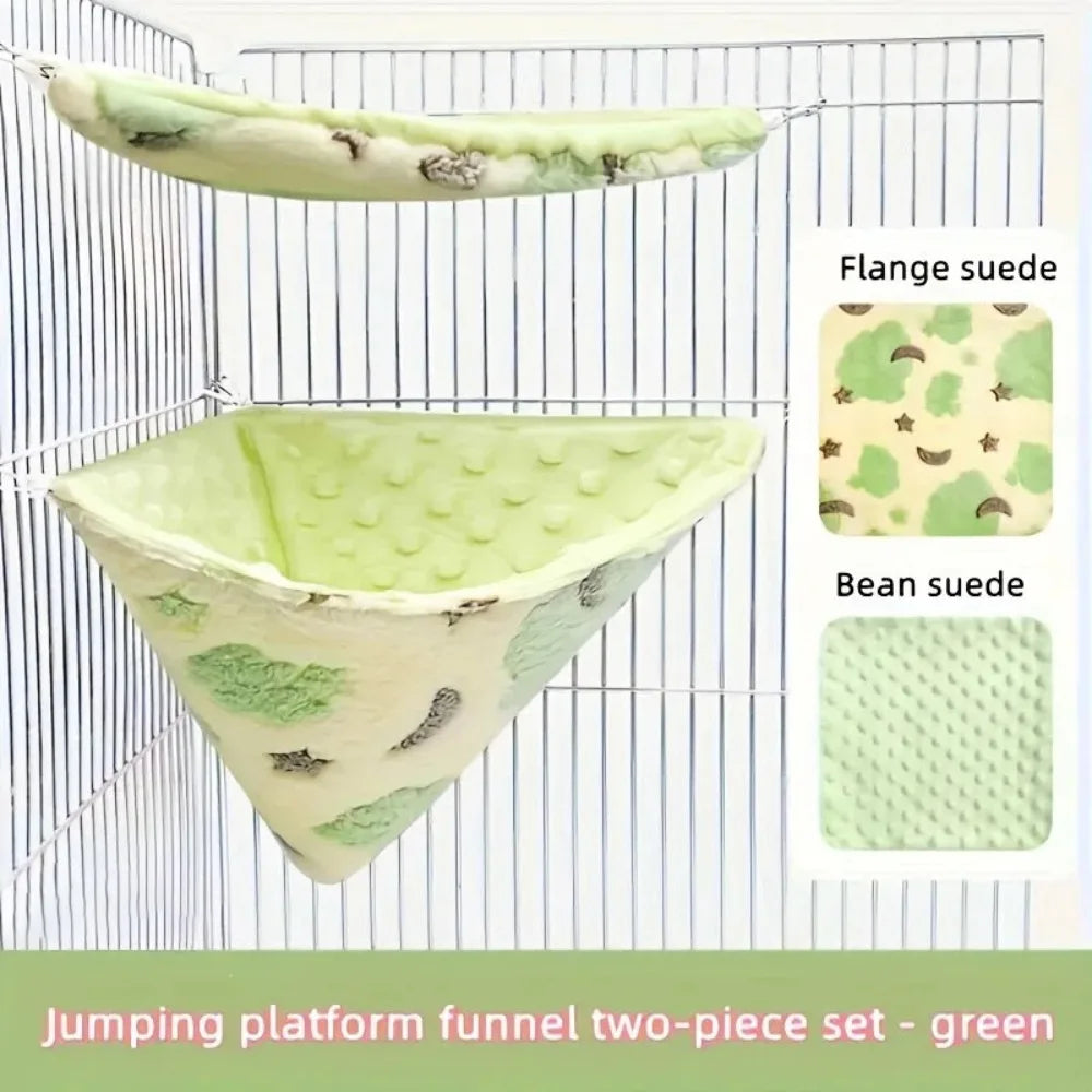 Fashion Hanging Small Pet Cage Flannel Velvet Warm Pet Hammock Breathable Squirrel Beds for Sugar Glider Parrot Hamster
