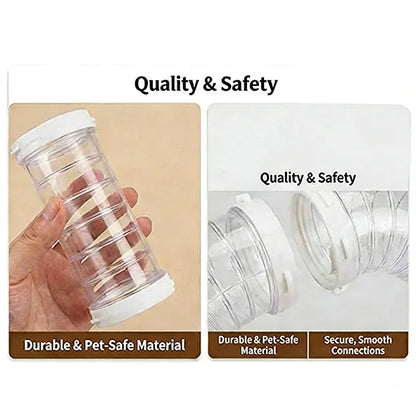 Hamster Tube Set Transparent Curved Tube Pet Cage Tunnel Connection Tunnel Exercise Toy Suitable for Mice Hamsters Rats and Ot