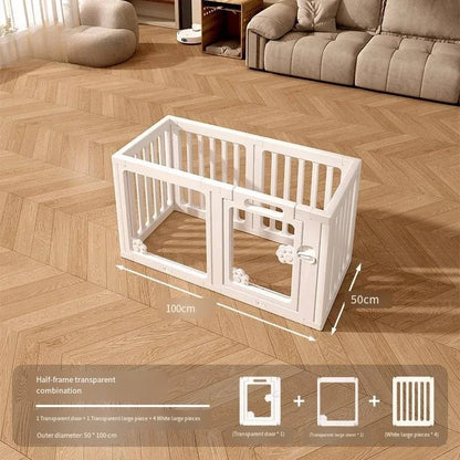 Dog enclosure Indoor panoramic transparent stitched isolation fence Visible pet cage Small dog safety cage Teddy Pomeranian