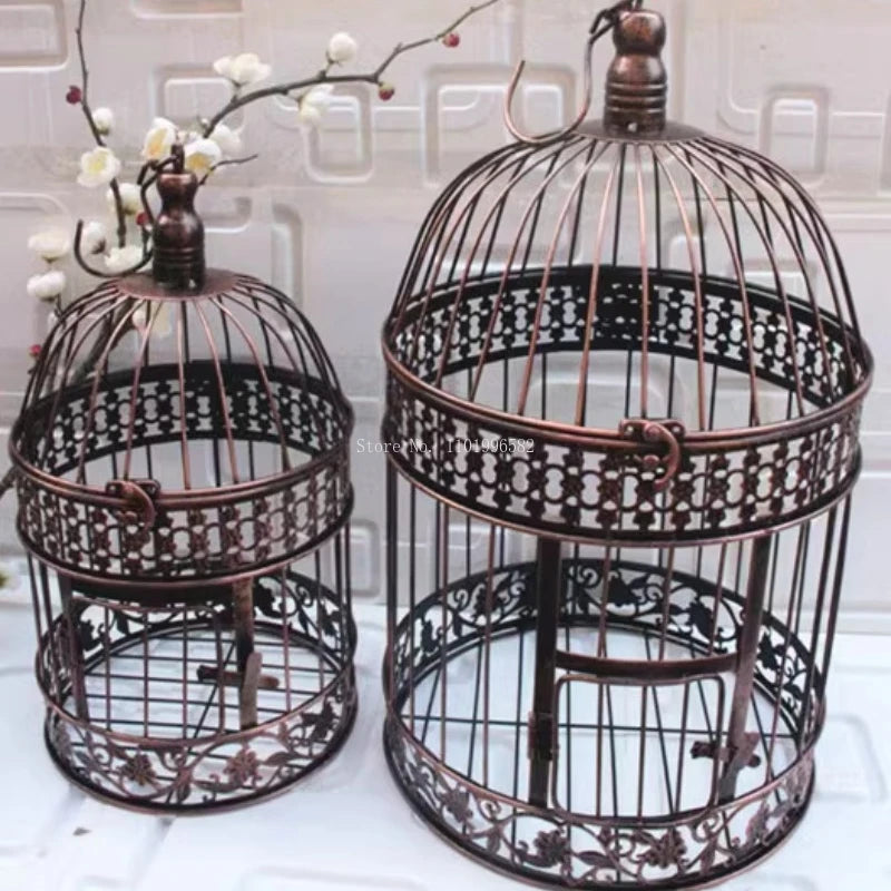 European-style Iron Art Bird Cage Wedding Decoration Flower Cage Home Living Room Decoration Prop Hanging Flower Frame Bird Cage
