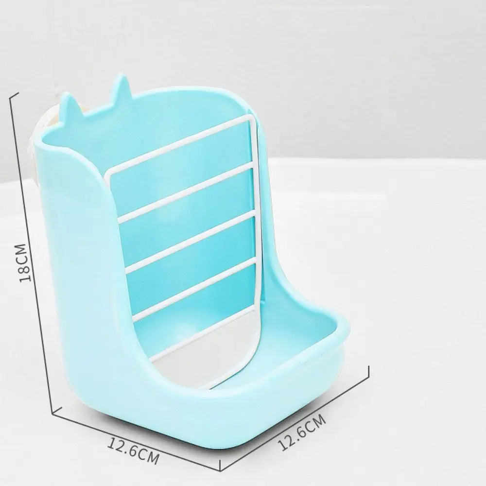 Hanging Rabbit Cage Bowl Anti Scratching Frame Rack 2 in 1 Food Trough Large Capacity Fixable Grass Feeding Rack Bunny
