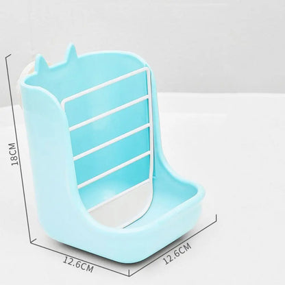 Hanging Rabbit Cage Bowl Anti Scratching Frame Rack 2 in 1 Food Trough Large Capacity Fixable Grass Feeding Rack Bunny