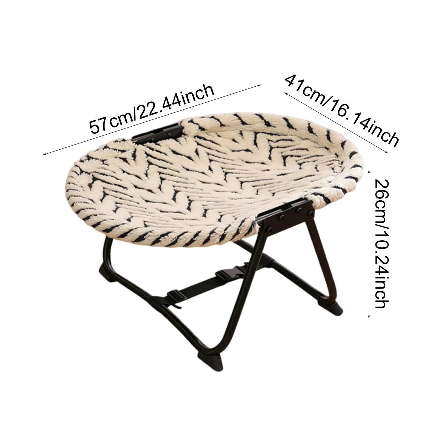 Portable Pet Bed Elevated Iron Frame Dog Cot Heavy Duty Pet Furniture for Small Medium Cats