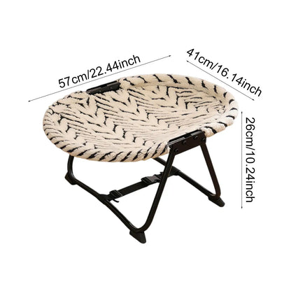 Portable Pet Bed Elevated Iron Frame Dog Cot Heavy Duty Pet Furniture for Small Medium Cats