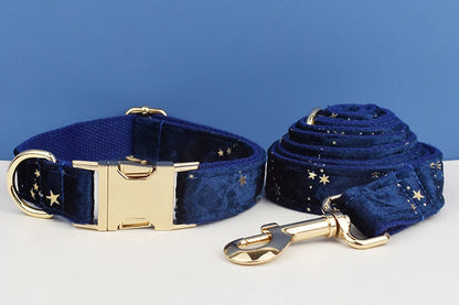 Luxury Fashion Pet Accessories Custom Design Logo Black Bottom Flower Sublimation Dog Collar Leashes Harness Bow Set Star01