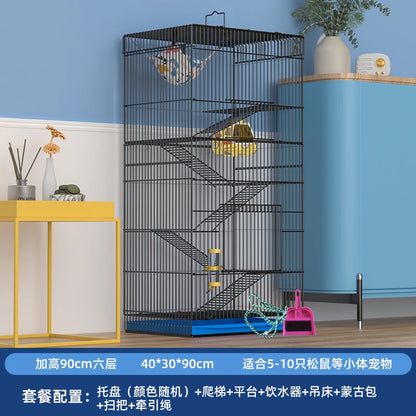 ‌Jumbo Hedgehog Sugar Glider Cage - Reinforced Escape-Proof Habitat, Chew-Resistant Large Base for Rats Hamsters