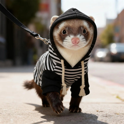 Ferret Clothes For Pets With Harness Soft Comfortable Fun Sweatshirt Small Animal Ferret Sweater For Bunny Squirrels Chinchilla