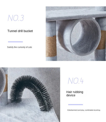 Large Cat Tree Tower with Multiple Hamocks, Scratch Tower, Villa Training Aids, Furniture, Pet Products Supplies