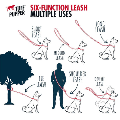 Genuine Leather Dog Leashes Multifunctional Hand-woven Crossbody And Waist Traction Rope Long And Short Nylon Round Lead Rope