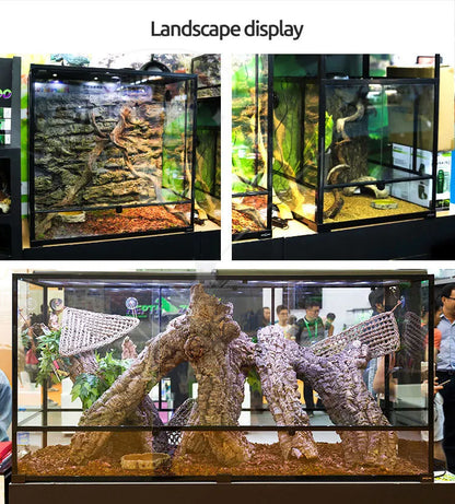 Leopard Gecko Tank Reptile Terrarium Glass Terrariums with Sliding Front Doors
