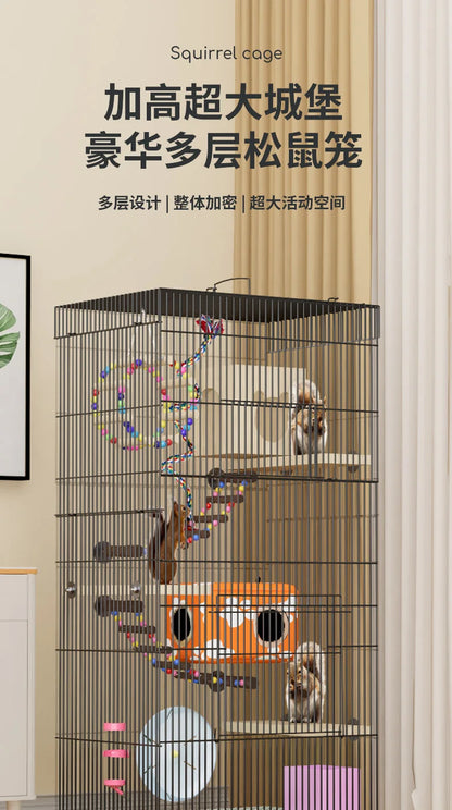 ‌3-Tier Extra Large Small Pet Cage - Sugar Glider Ferret-Proof Habitat, Multi-Level Rat Mansion Villa, Chew-Proof Removable Tray