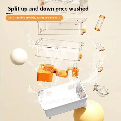 Luxury Three-layer Plastic Hamster Breeding Cage Button Sealing Golden Hamster Nest Solid Pattern Oversized Pet