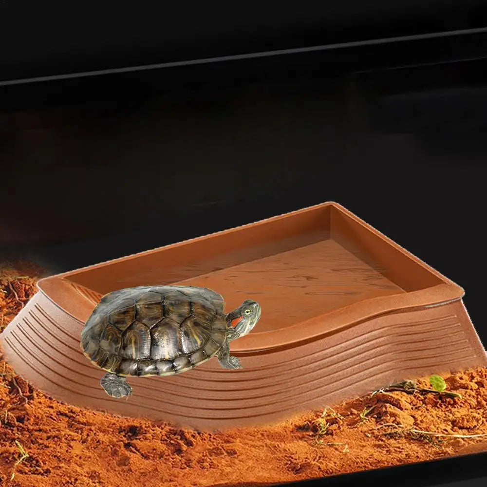 Turtle Water Dish Anti-Slip Turtle Bathing Pot Multifunctional Tortoise Water Bowl Turtle Pool Tortoise Bathing Pool Pet Toys