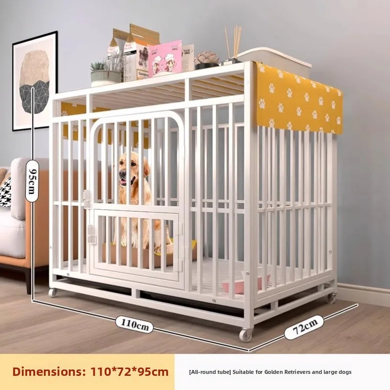 Indoor Large Medium Dog Cage with Toilet Pet Dog House Fence for Samoyed Labr Dog Cages Kennels And Run Outdoor Supplies