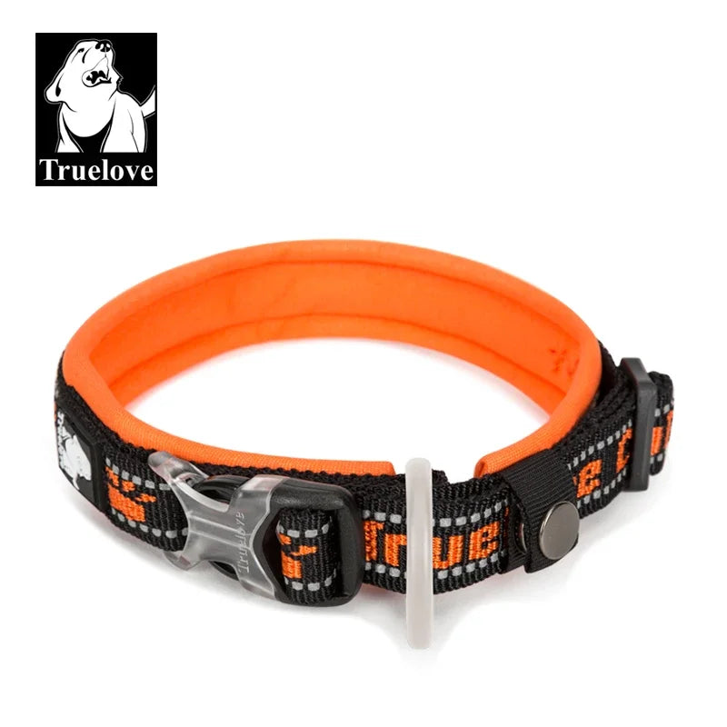 Truelove Pet Dog Collar Nylon  and Reflective Materials Widened and Comfortable Version Suitable for Dogs of All Sizes TLC50121