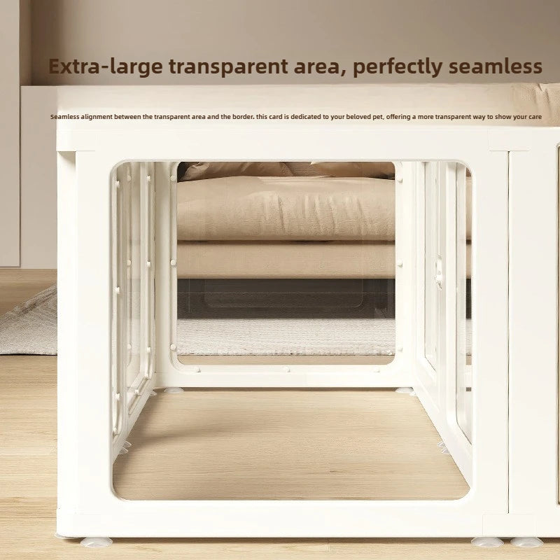 ‌Transparent Acrylic Dog Playpen Safety Pet Fence Non-Scratch Durable Kennel Easy-Clean Indoor House Removable Panels