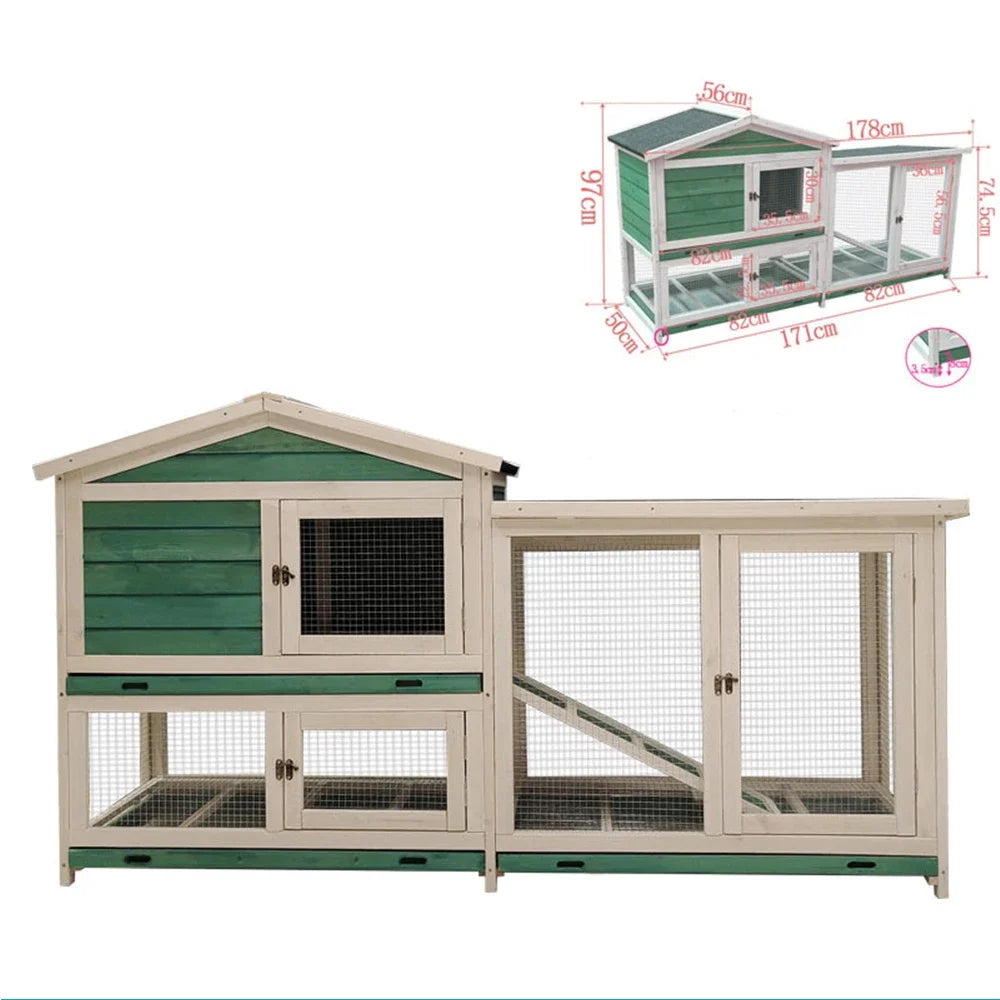 Wholesale Luxury Wooden Outdoor Waterproof Large Rabbit Cage Pet Cage House Chicken Coop