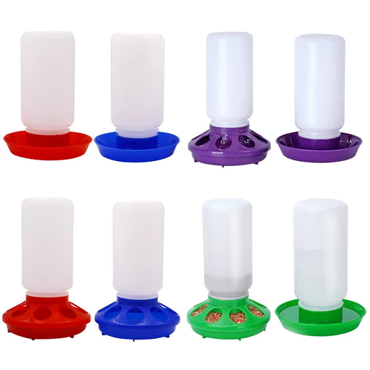 1L Poultry New Thickened Feeder and Drinker Chicken Feeder Bucket Automatic Water Food Dispenser Chick Drinker Feeding Bucket