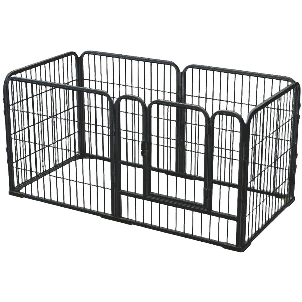 6 Panels Dog Fence Playpen Foldable Exercise Puppy Kennel Cage Heavy Duty Dog Exercise Fence for Dog Cat Rabbit Pet Exercise