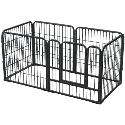 6 Panels Dog Fence Playpen Foldable Exercise Puppy Kennel Cage Heavy Duty Dog Exercise Fence for Dog Cat Rabbit Pet Exercise
