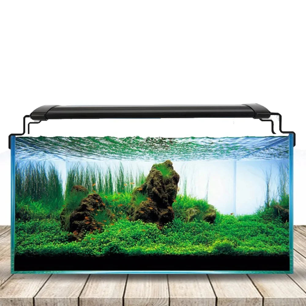 24WLED Aquarium Light,Waterproof Fish Tank Light For Water Plant Fish Coral Reef Light ,Full Spectrum,Extendabl Bracket,RGB LEDs