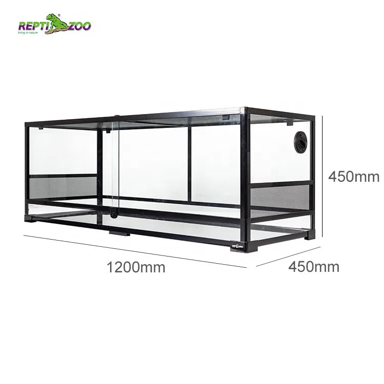 REPTIZOO RK0222 64 Gal Reptile Terrarium Glass Snake Tank Chameleon Cage Bearded Dragon Tank 242L Reptile Enclosure
