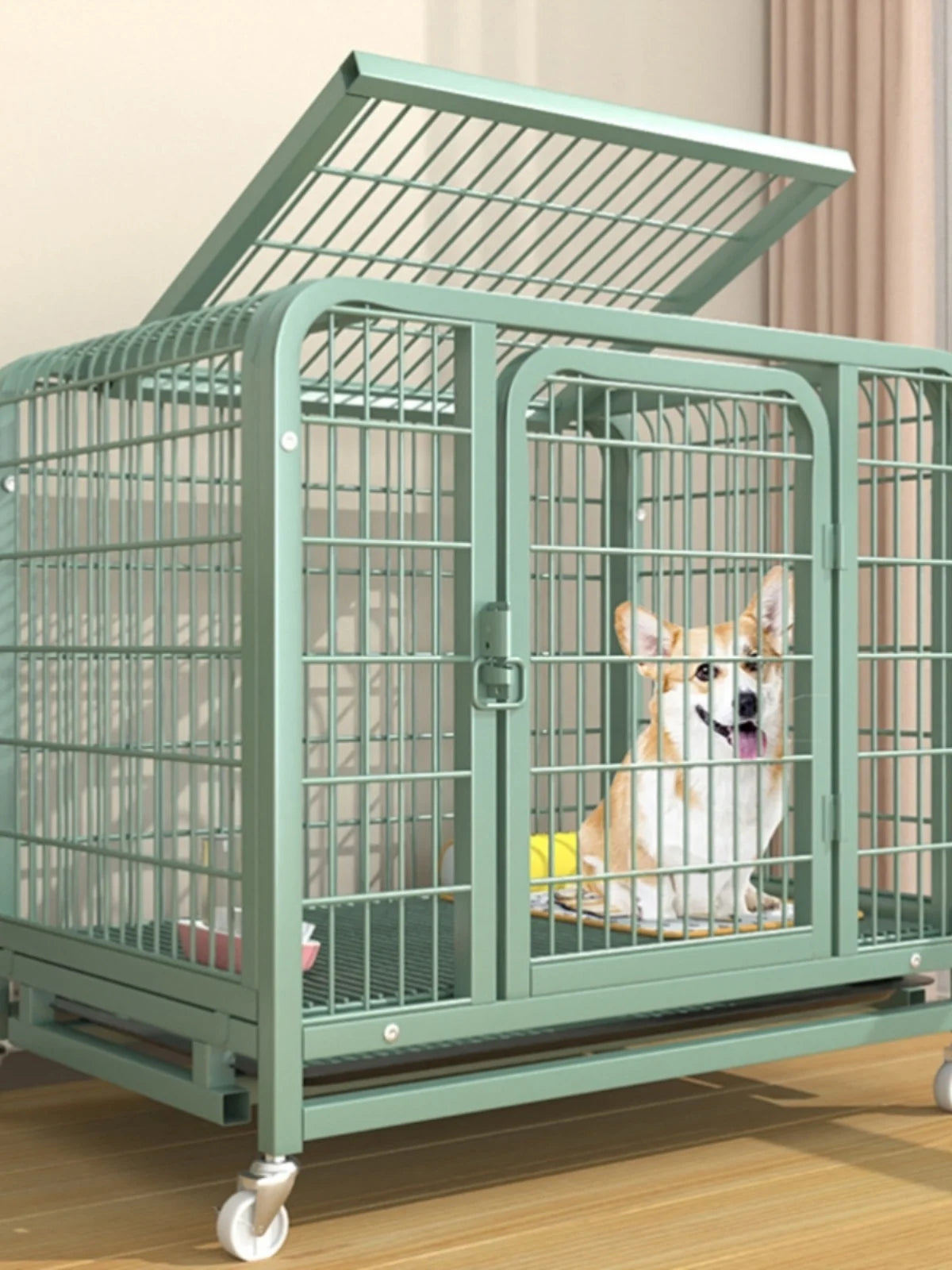 Indoor Large Medium Dog Cage with Toilet Pet Dog House Fence for Samoyed Labr Dog Cages Kennels And Run Outdoor Supplies