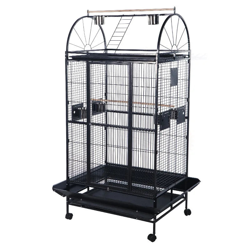 NO STOCK, PLEASE DONT BUY Wire Iron Metal Bird Cage with Wheel Aviary Canary Pigeon Breeding Aviaries Large Bird Cages