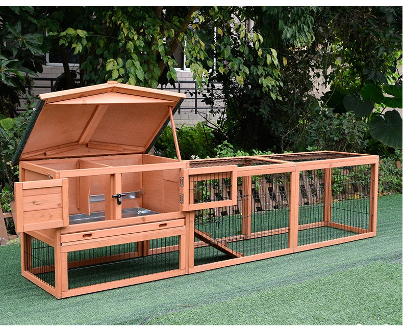 Rabbit Cage Large Size Rabbit Hutch House Breeding Cage Home Tent Villa Rainproof Antiseptic Yard Balcony Double Garden