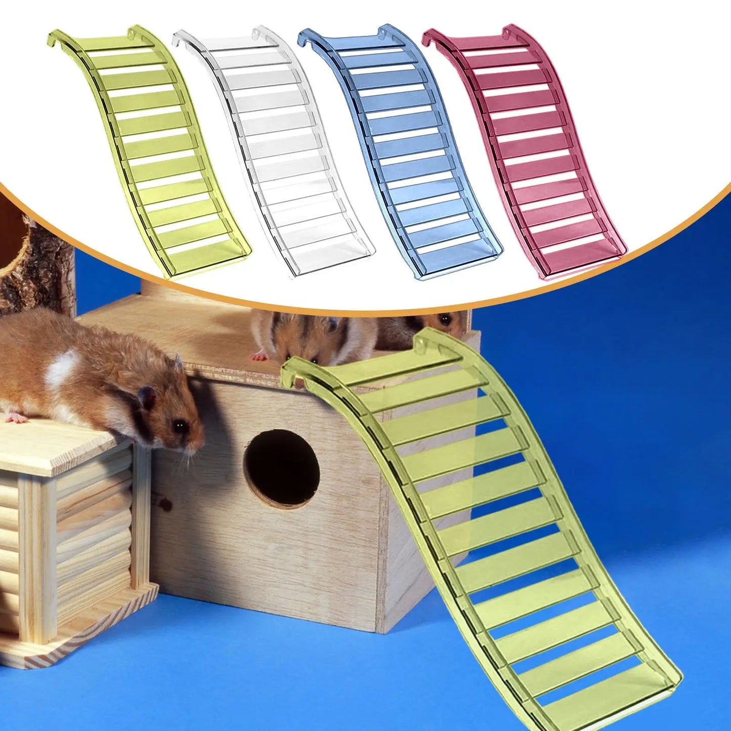 Hamster Ladder Hut Accessory for Platform Stable for Cage Decor Bridge for Hedgehog Small Pets Small Animals Rats Gerbils