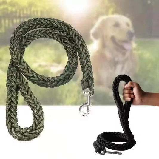 Heavy-Duty 8-Strand Nylon Braided Dog Leash Durable Handmade Pet Rope For Medium Large Dogs Walking Training Control Anti-Tear