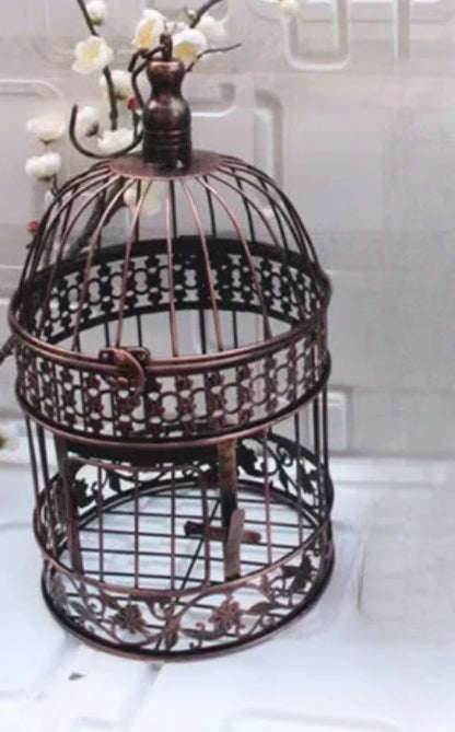 European-style Iron Art Bird Cage Wedding Decoration Flower Cage Home Living Room Decoration Prop Hanging Flower Frame Bird Cage