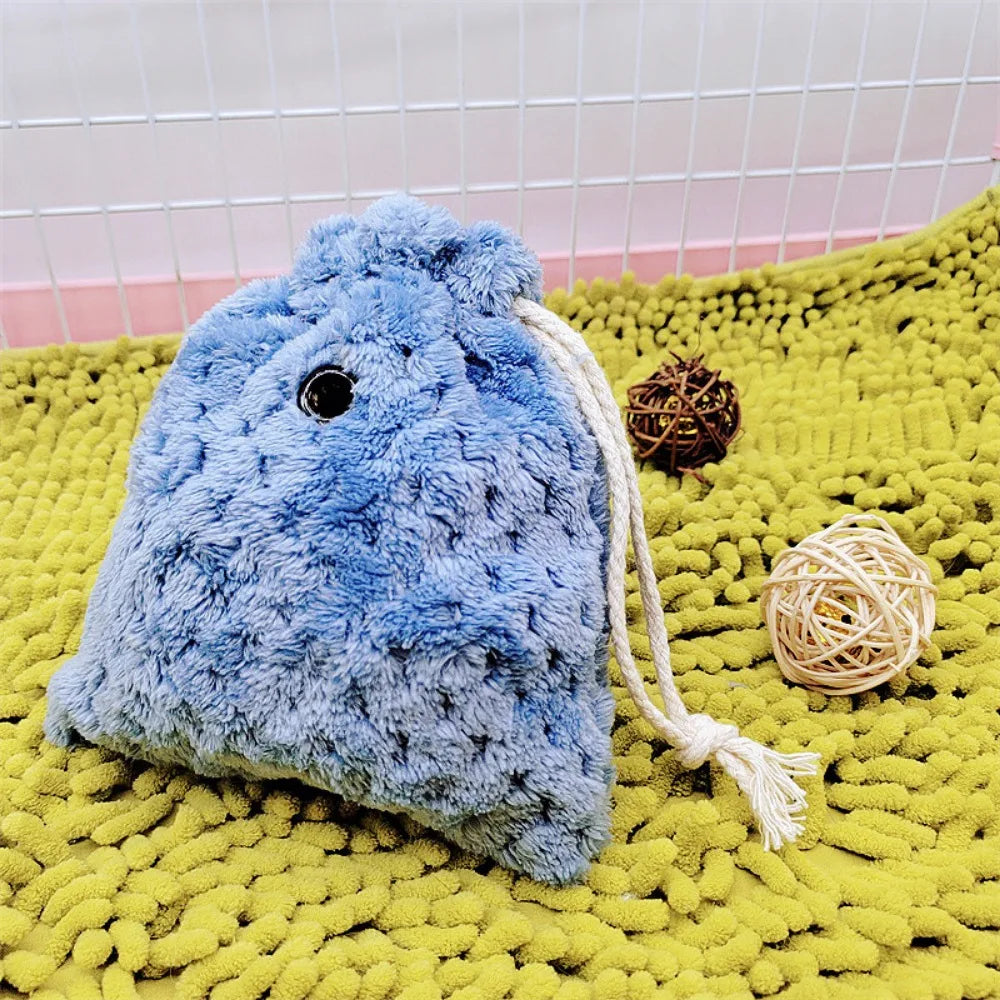 Sugar Glider Pouch Warm Cotton Sugar Glider Nest Portable Sugar Glider Cage Carrier Bag With Drawstring For Squirrels Marmosets