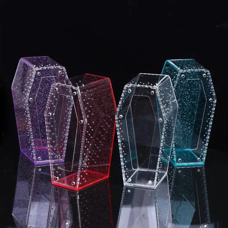 Acrylic Transparent Reptile Enclosure Insect Spider Lizard Feeding Cage Reptile Breeding Box Ventilation Arboreal Enclosure Case