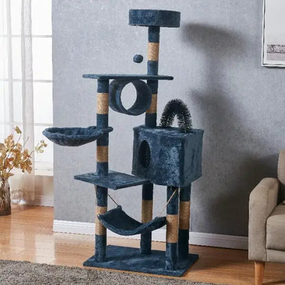 Large Cat Tree Tower with Multiple Hamocks, Scratch Tower, Villa Training Aids, Furniture, Pet Products Supplies