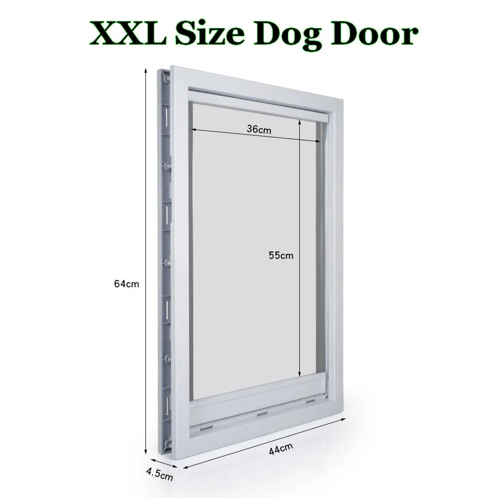 2XL Inner Flap 55*36cm Big Dog Door for Wooden Doors HQ ABS Flame PVC Enter Outer Anti Raining Cover Insulated Cold Weather