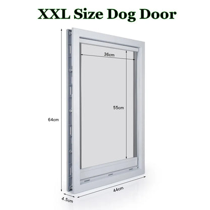 2XL Inner Flap 55*36cm Big Dog Door for Wooden Doors HQ ABS Flame PVC Enter Outer Anti Raining Cover Insulated Cold Weather