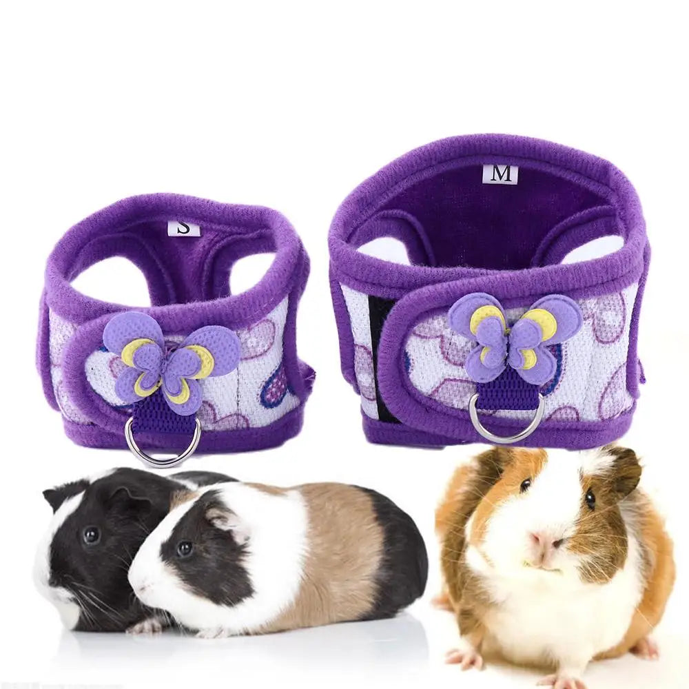 Mice Rat Ferret Outdoor Walking Corset Traction Guinea Pig Clothes Vest Leash Set Chest Strap Harness  Leash Small Pet Products