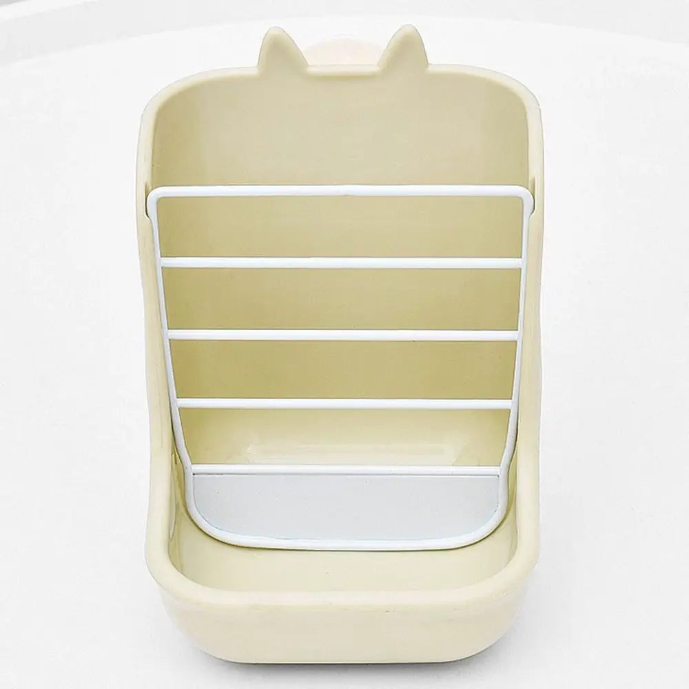 Hanging Rabbit Cage Bowl Anti Scratching Frame Rack 2 in 1 Food Trough Large Capacity Fixable Grass Feeding Rack Bunny