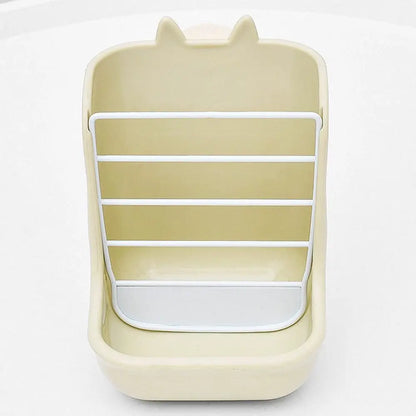 Hanging Rabbit Cage Bowl Anti Scratching Frame Rack 2 in 1 Food Trough Large Capacity Fixable Grass Feeding Rack Bunny