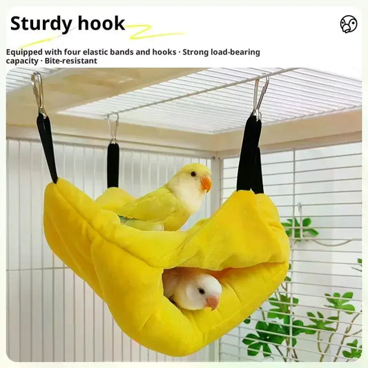 Pet Bird Parrot Hangable Cages Warm Hammock Hut Tent Warm Durable Wear-resistant Hanging Cave Sleeping Hatching Cage Decoration