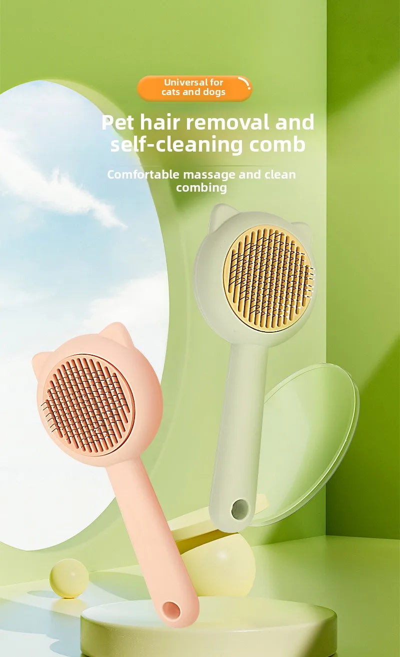 Cat Dog Grooming Brush Deshedding Tool for Loose Fur Removal Slicker Brush Pet Hair Care Essential