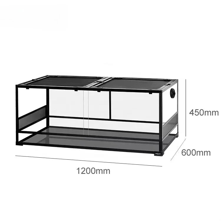 Leopard Gecko Tank Reptile Terrarium Glass Terrariums with Sliding Front Doors