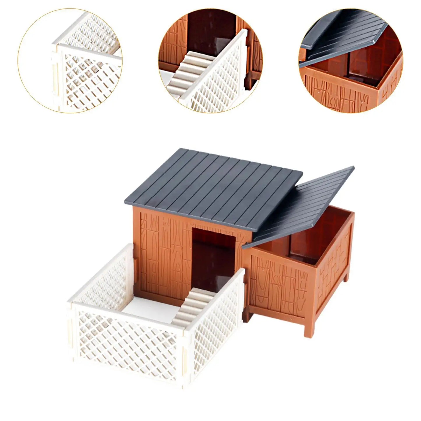 Chicken Cage,Building Toy,Farm Landscape Model,Yard Building Model,Miniatures Chicken House Farmhouse Toy for Boys