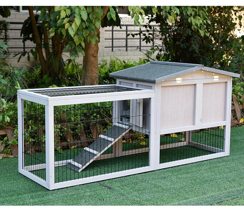 Rabbit Cage Large Size Rabbit Hutch House Breeding Cage Home Tent Villa Rainproof Antiseptic Yard Balcony Double Garden