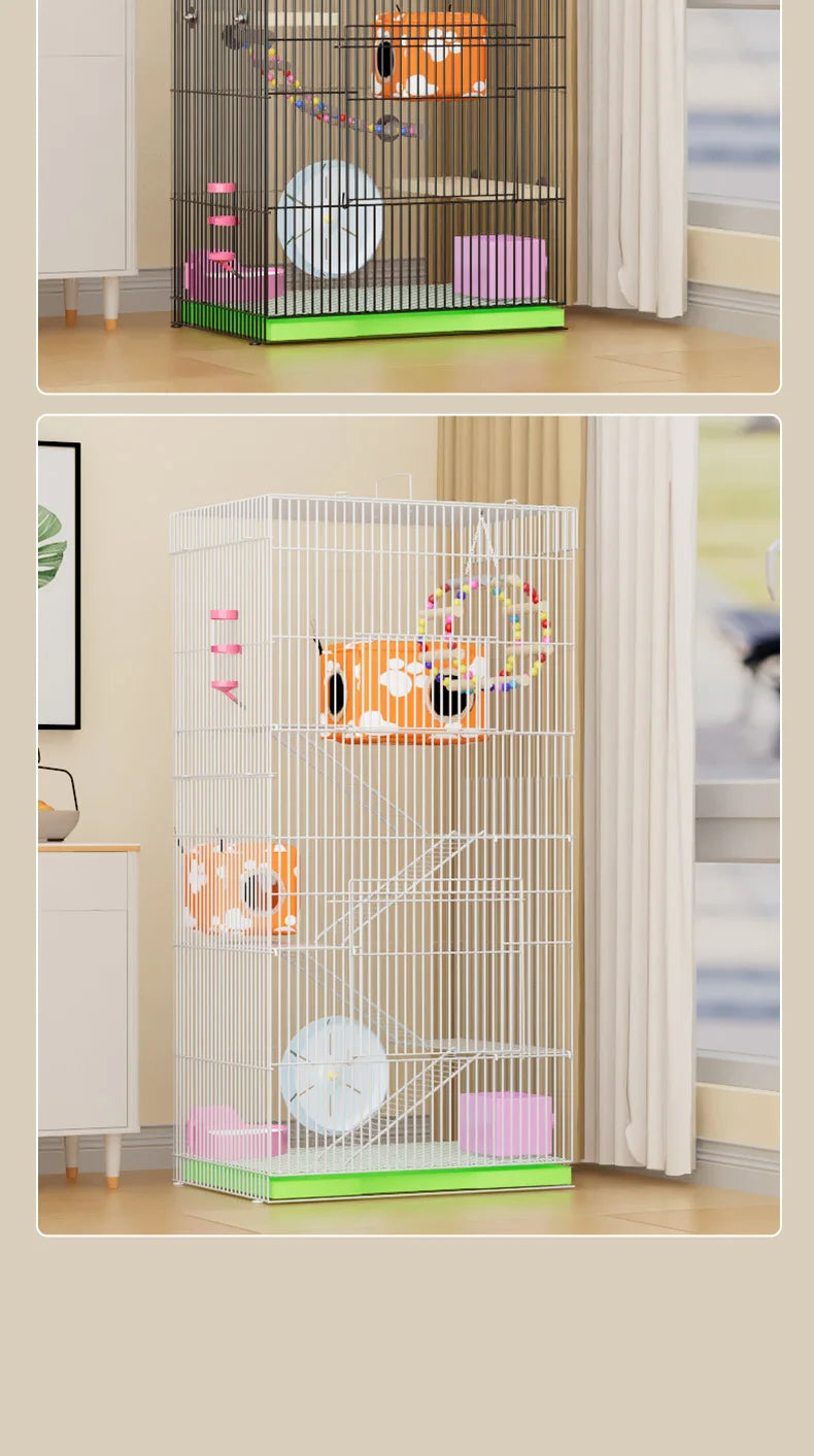 ‌3-Tier Extra Large Small Pet Cage - Sugar Glider Ferret-Proof Habitat, Multi-Level Rat Mansion Villa, Chew-Proof Removable Tray