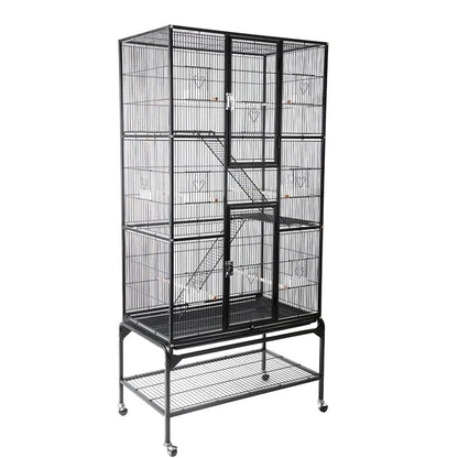 3 Layers Platform Chinchilla Sugar Glider Cockatiel Steel Cage Parrot Bird Cage Large Breeding Aviary Outdoor