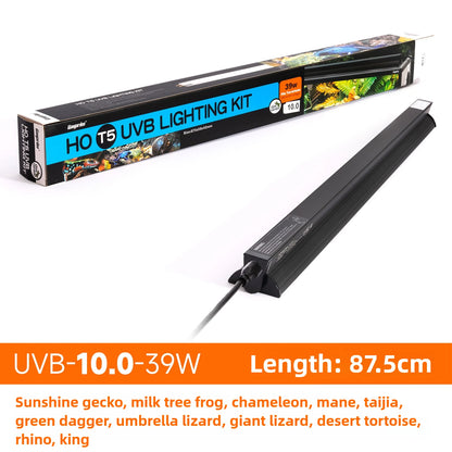 T5 Reptile Light Fixture 8W Reptile Terrarium Hood 5.0/10.0 UVB Light Bulb Fluorescent Tube for Bearded Dragon Lizards Tortoises