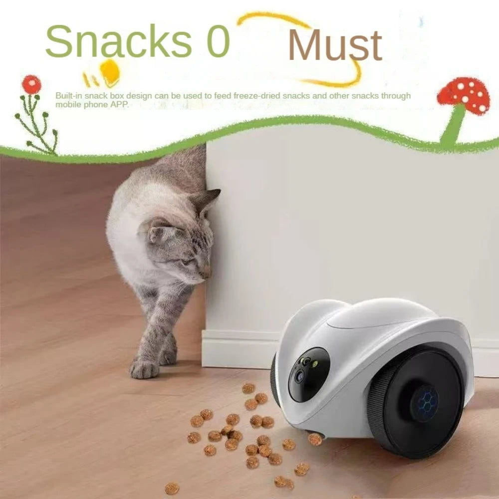 Wifi Whole-house Mobile Snack Dispensing Toy With HD Camera Cat Dog Smart Interactive Toy Pet Companion Robot